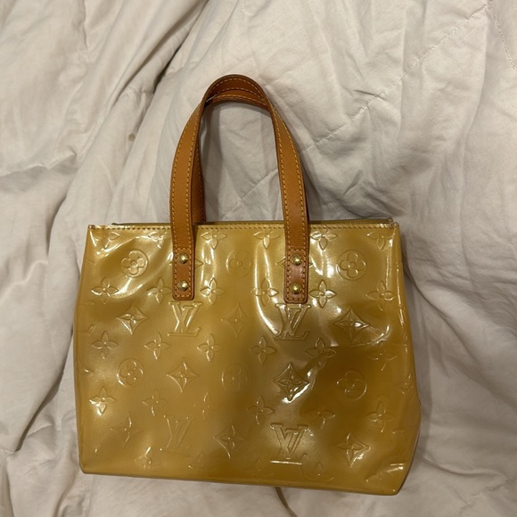 Louis Vuitton Bag Reade Monogram Vernis Pm Yellow/Gold Patent Leather Tote Small - Picture 2 of 13